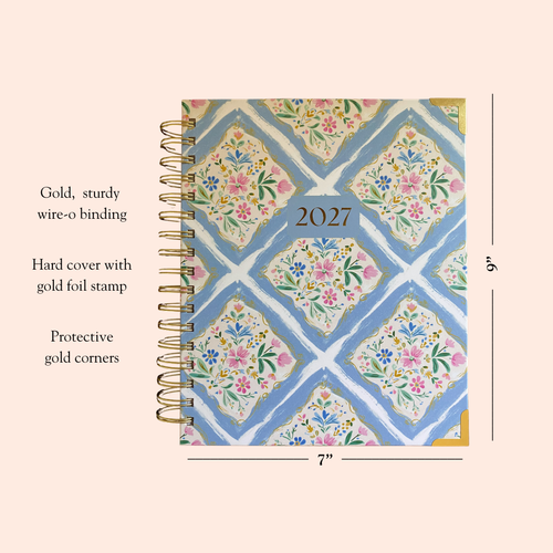 2027 Bright Hope Planner Blue Floral
