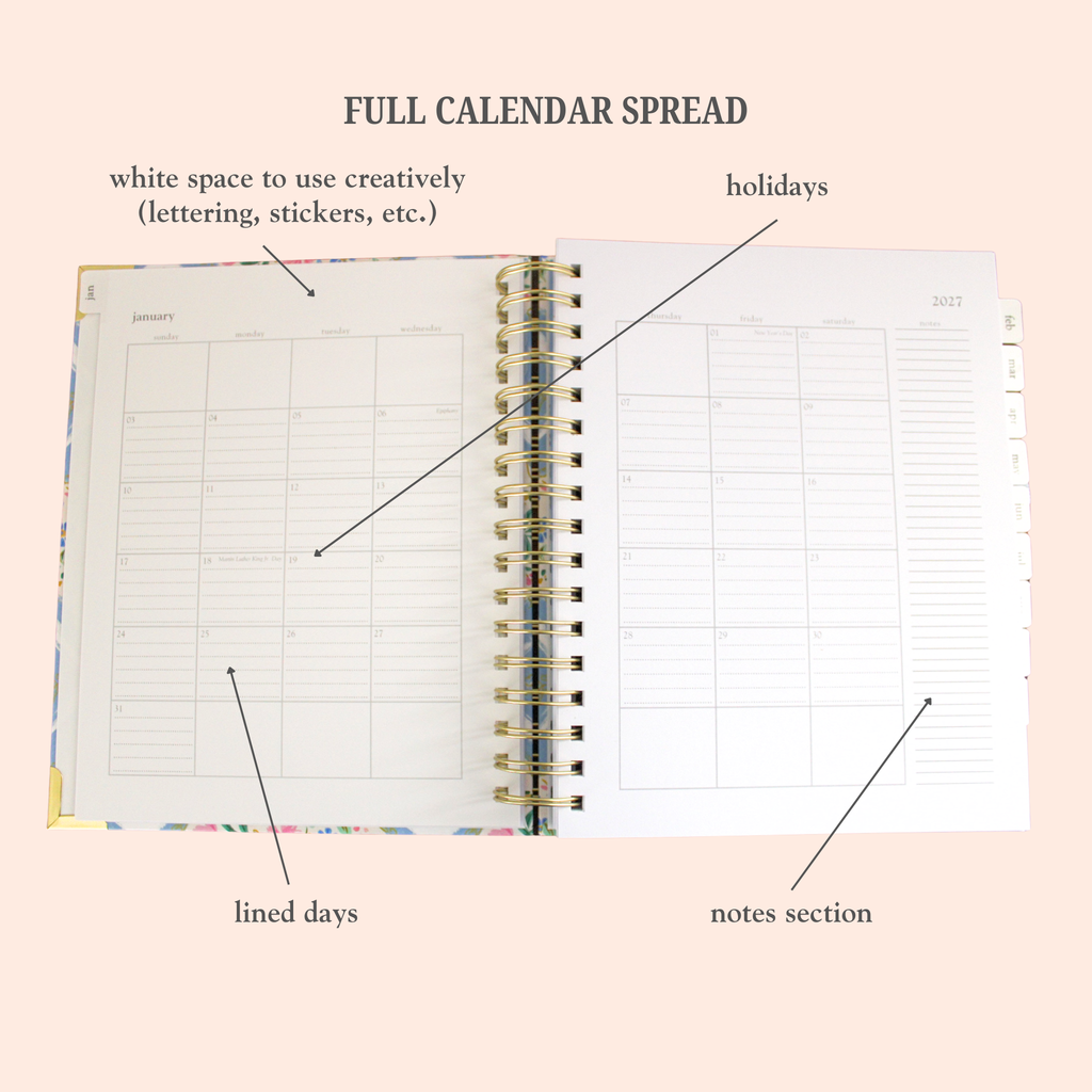 2027 Bright Hope Planner Blue Floral